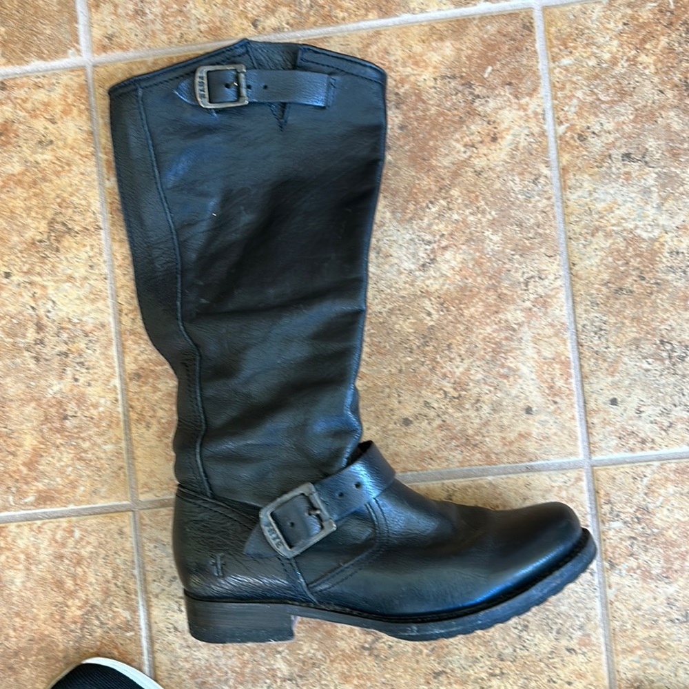 Black leather Frye Boots
